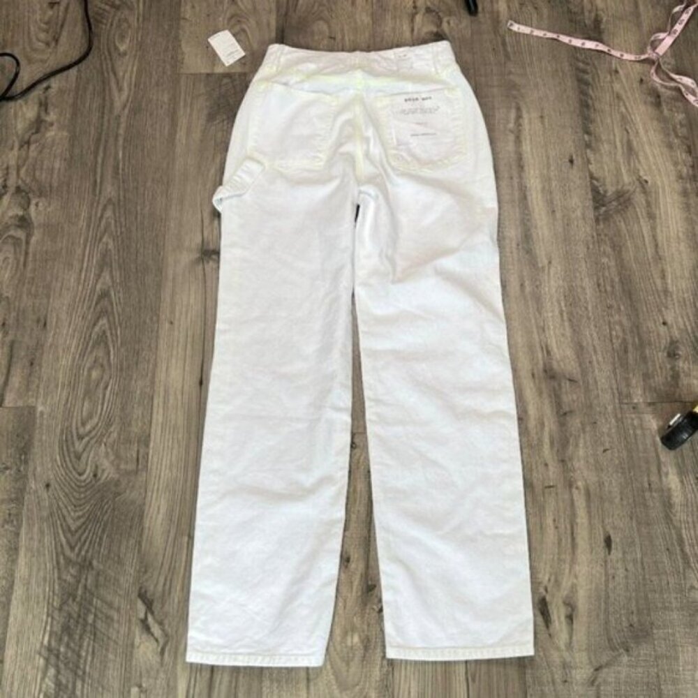 Good American NWT Good '90s High Waist Carpenter Jeans Size 26 Baggy White - Picture 8 of 13